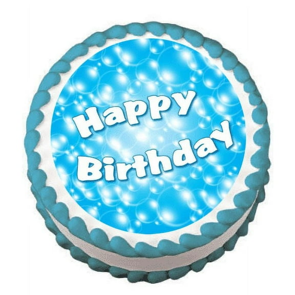 Happy Birthday Bubbles Edible Frosting Sheet Photo Image Cake Topper