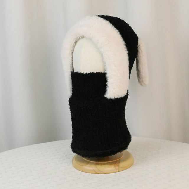 hengsof One Piece Hat Children's Winter Warm Elastic Soft Ear Protection Knitted Scarf Face Mask Hat Beanie