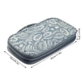 thumbnail image 3 of Long Knitting Needle Case Oxford Storage Bag Kit Tool Totes Pouch Gray Leaves, 3 of 9