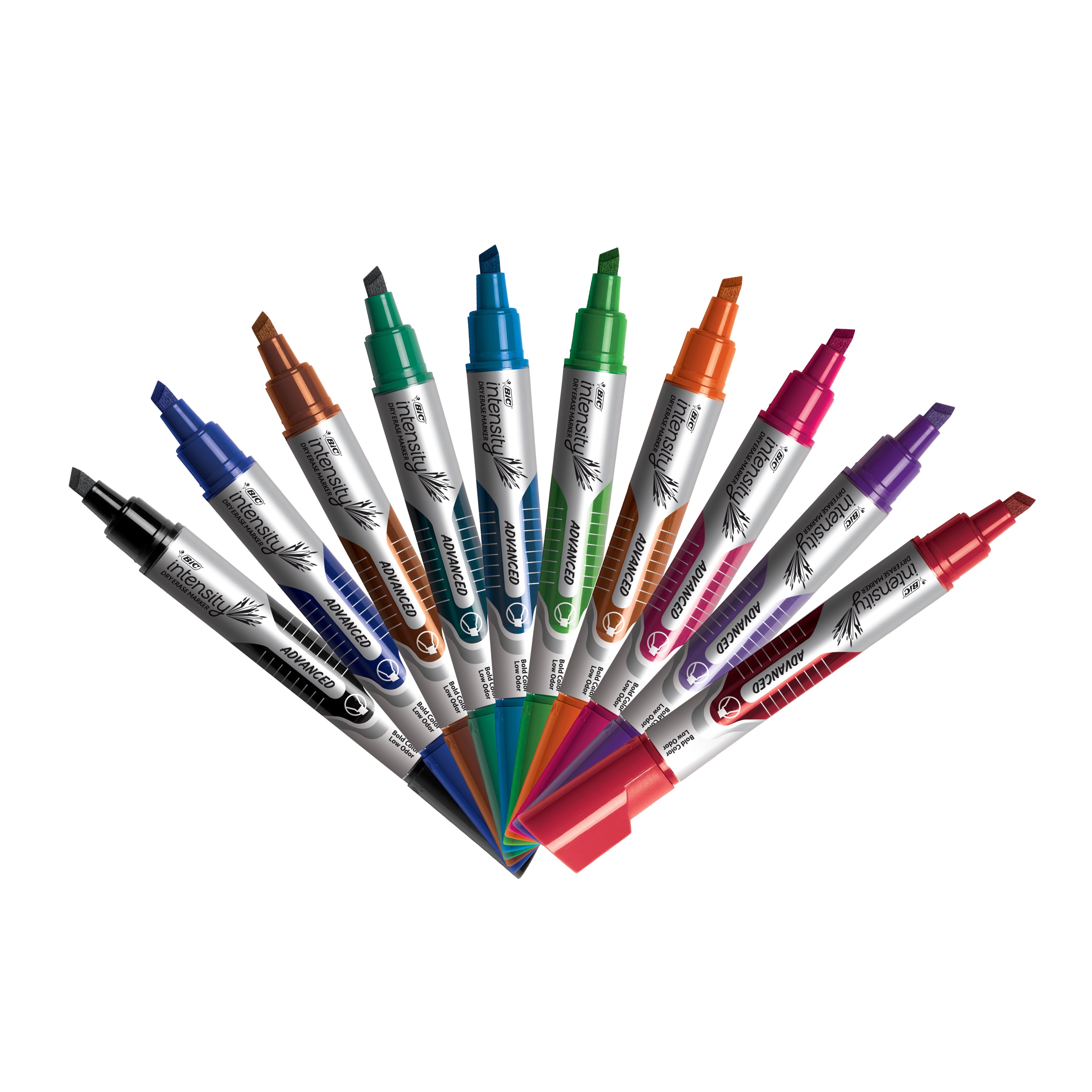 BIC Intensity Advanced Dry Erase Marker, Chisel Tip, Assorted Colors, 24 Pack