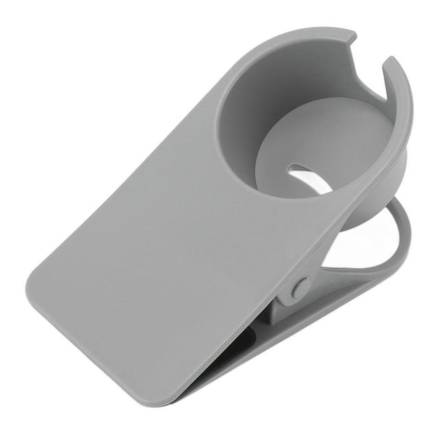 Portavasos Clip Escritorio Lado Vidrio Taza Botella Abrazadera Soporte Plástico para Hogar Oficina Almacenamiento Gris