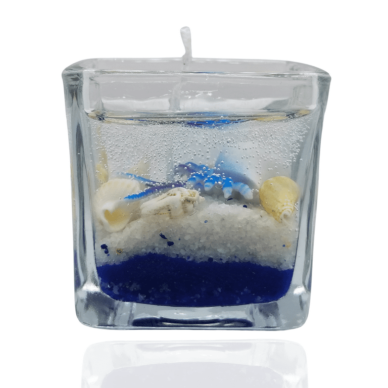 Scented Gel Wax Sea Candle Ocean Themed Candles Handmade and Eco-Friendly  Decorative Glass Body Relaxing and Stress Relief Candles for Home Bath