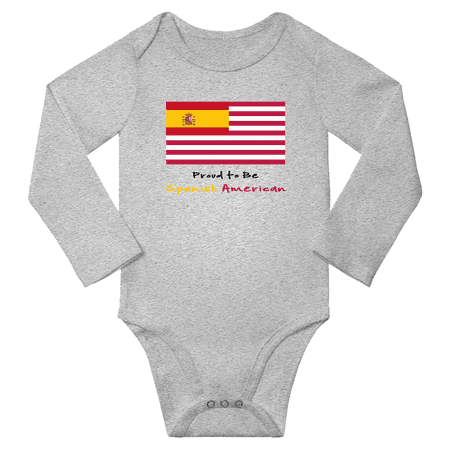 

Proud to be Spanish American Baby Long Slevve Bodysuit Unisex Gifts (Gray 3-6 Months)