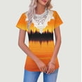 thumbnail image 3 of Otvok Women Fashion Summer Regular Women Short Sleeves V Neck Button Top, 3 of 6