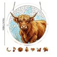 thumbnail image 4 of Tong Cow Stained Glass Style Acrylic Puzzle Irregular Animal Puzzle Hanging Ornament Colorful Background Window Art For Anim, 4 of 6