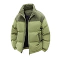 thumbnail image 6 of Puffer Jacket Men Hooded Long Sleeve Solid Color Thick Velvet Lined Casual Jacket Warm Winter Coat for Cold Protection, 6 of 7