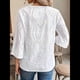 thumbnail image 5 of Blusa de Verano con Cuello Entallado y Mangas 3/4 con Bordado de Ojales para Mujer XL, 5 of 6