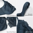 thumbnail image 3 of DELIMIRA Women's Front Closure Bras Plus Size Lace Full Coverage Underwire Unlined Bra, 3 of 7