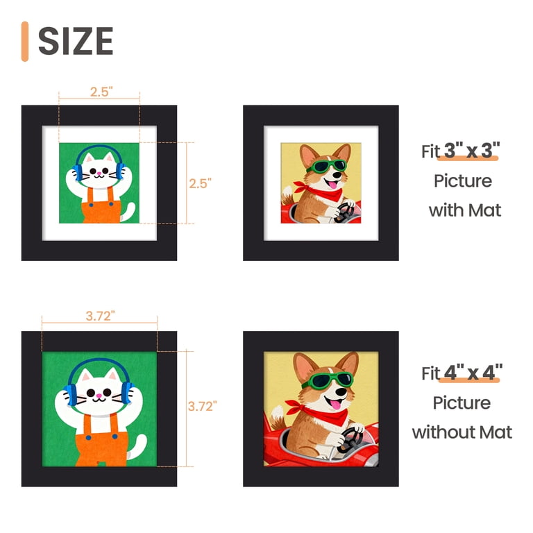 Sindcom 4x4 Picture Frames, Set of 6, Black photo 7
