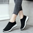 thumbnail image 3 of Tnobhg 1 Pair Loafers Shoes Flat-bottom Comfortable Hollow-carved Design Slip-On Non Slip Walking Breathable Mesh Wedge Sports Shoes Women Accessory, 3 of 8