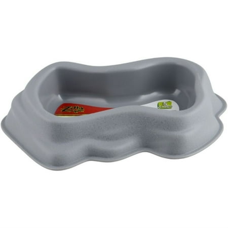 UPC: 0096316116603 | Zilla Decor Durable Dish for Reptiles Grey – Large (10.5 L x 8.8 W x 4.25 H)