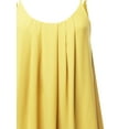 thumbnail image 4 of A2Y Women's Relaxed Fit Wool Dobby Woven Double Layer Spaghetti Cami Pleated Top Banana L, 4 of 6