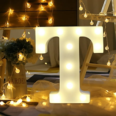 

Xinqinghao home appliances Alphabet LED Letter Lights Light Up White Letters Standing Hanging White G