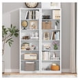 thumbnail image 4 of SONGMY White Bookshelf, 75" Tall Bookcase, 6 Tier Adjustable Storage Shelves, Book Shelf with Anti-Tipping Device, Floor Standing Modern Display Rack for Living Room, Bedroom, Office, 4 of 9