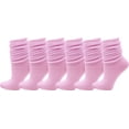 thumbnail image 1 of 6 Pairs Slouch Socks for Women, Soft Extra Long Scrunch Knee High Sock, Bulk Pack (Pink), 1 of 2