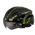thumbnail image 2 of Casco de bicicleta Greeniant ajustable con visera desmontable y gafas verde negro, 2 of 6
