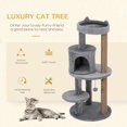 thumbnail image 3 of Grey Cat Tree Tower with Condo & Scratching Posts - 41" Multi-Level Tower for Living Room & Bedroom - Sturdy, Plush & Sisal Design for Cats Up to 10lbs, 3 of 7