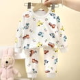 thumbnail image 2 of ZHANGDER Baby Boy Clothes 3T 4T Boys Winter Long Sleeve Cartoon Print Outfit Set Comfortable Homewear, Red 3-4 Years, 2 of 3