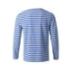 thumbnail image 3 of CamisePaHombres Cuello Redondo Mangas Largas Estampado de Rayas Azul 48, 3 of 7