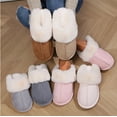 thumbnail image 3 of Women's Memory Foam Slippers - Slip-On Suede Scuff with Foot Arch Pad
 & Faux Fur Lining  Indoor Outdoor House Shoes, 3 of 8