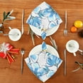 thumbnail image 4 of Dreamtimes Set of 1 Watercolor Blue Flower Satin Napkin Square 20 Inches Table Napkins Soft Smooth Decorative Napkins for Wedding Banquet Party Decoration, 4 of 6