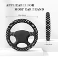 thumbnail image 3 of Uemuo Black and White Polka Dot Printed Car Elastic Steering Wheel Cover - Universal Car Accessory for Diverse Cars Anti-Slip, and Comfortable- 15", 3 of 8
