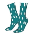 thumbnail image 5 of Salouo White Polka Dots With Teal Background Pattern Fun Novelty Crew Socks,Casual Athletic Socks Neutral Socks, 5 of 7