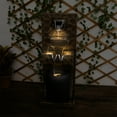 thumbnail image 4 of 35.43''H Floor-Standing Water Wall Fountain Outdoor Rectangular Metal Colour Spout Garden Waterfall Fountains Indoor Cubes and Jar Water Feature with LED Lights for Porch Yard Home Art Decor, 4 of 8
