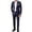 A1-Navy, variant on LEKWK Black Suits for Men Cropped Double Breasted 2 Piece Suit Slim Fit Blazer and Trousers Set Buttons Formal Business Tuxedo Jackets Party Wedding Evening Outfits