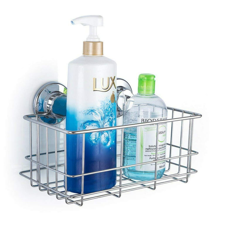 home&foundry Big Bin Shower Caddy Organizer Holds 24 Pounds - Suction Cups Shower Holder Organizer Rack - Shower Shelf for Inside Shower - Shower Caddies for