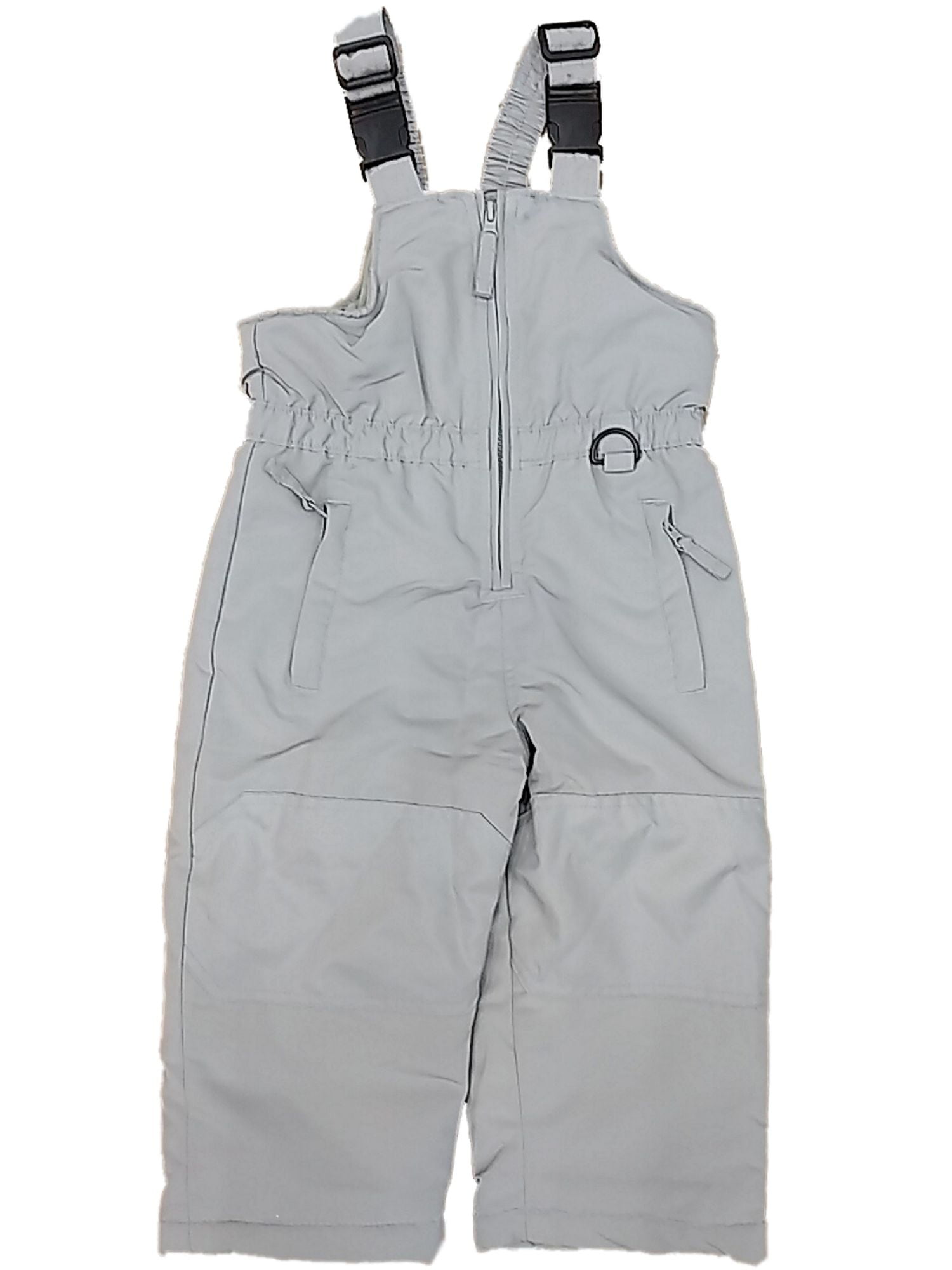 Toddler Boys Light Gray Water & Wind Resistant Snow Bib Overalls Ski