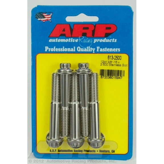 ARP INC. 613-2500 3/8-16 X 2.500 12PT SS BOLTS