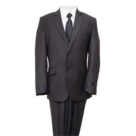Stitch 3 Button Suits - Mens Suits Solid 2 Button Front Closure Interior Pick Stitching Boys Suits Grey - 3