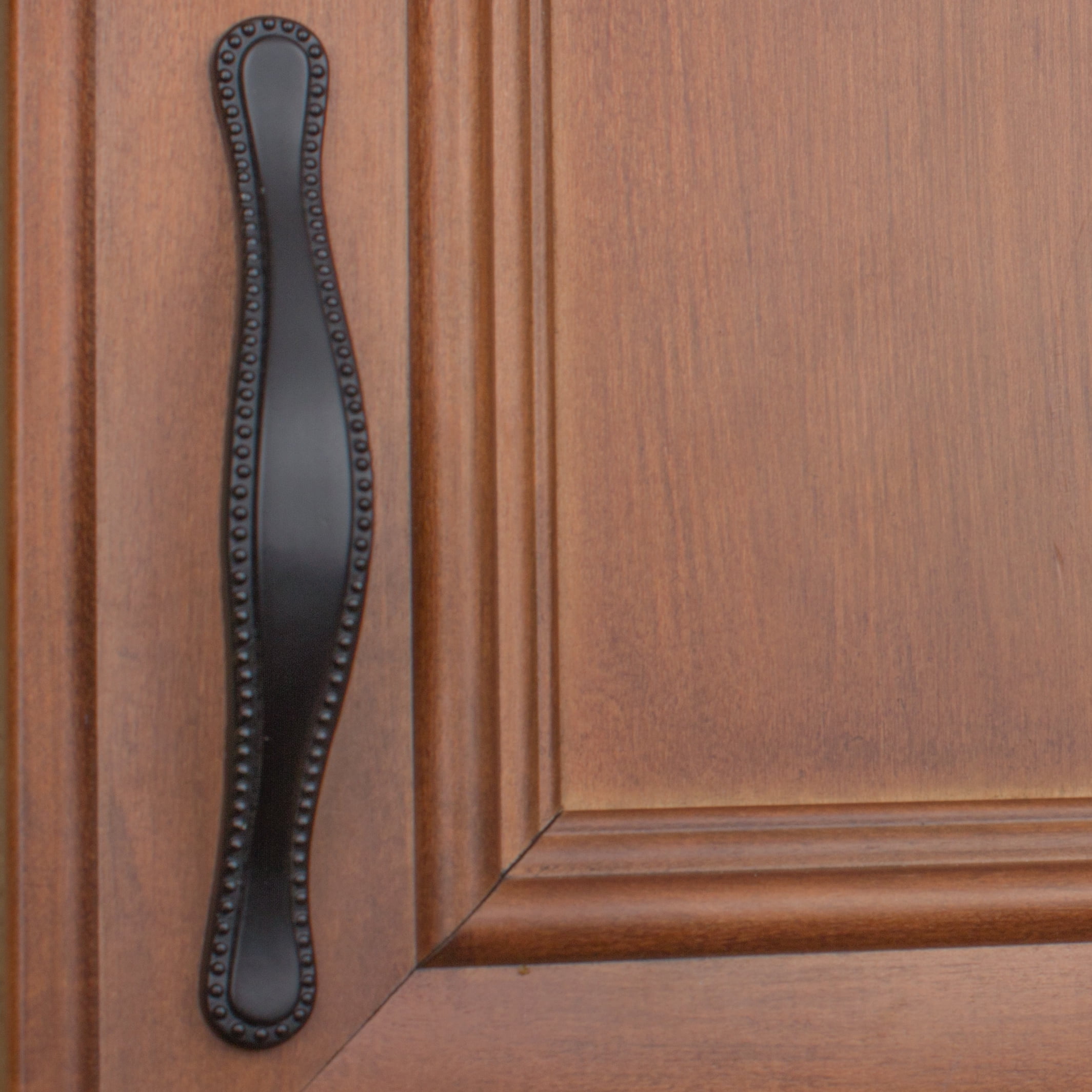 GlideRite 3 in. Center Beaded Pull Cabinet Hardware Handles, Matte Black, Pack of 10