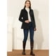 thumbnail image 3 of Abrigo de mujer Allegra K gabardina de un solo pecho Negro M, 3 of 5