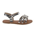 thumbnail image 2 of Nanette Lepore Girl Kids Sandals with Metallic Synthetic Upper with Rhinestone, Accented Bow, Silver, 13, 2 of 5