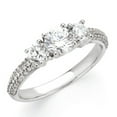 thumbnail image 1 of 1 1/4ct Pave Three Stone Diamond Ring 14K White Gold, 1 of 2