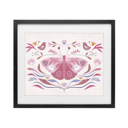 Stupell Industries Pink Boho Butterfly Black Framed Print Under Glass design by Kim Allen Stupell Industries Pink Boho Butterfly Black Framed Print Under Glass design by Kim Allen