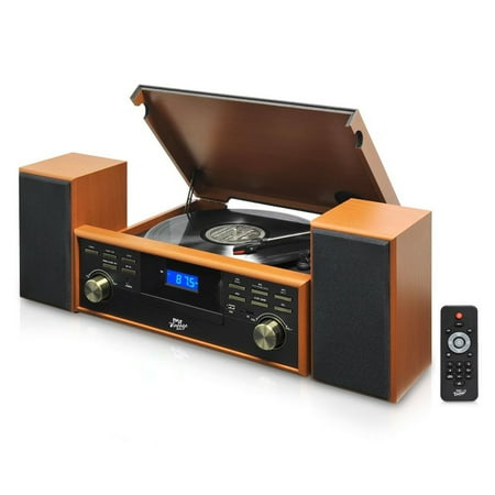 Pyle Home Vintage Retro Classic Style BT Turntable Speaker System with Vinyl/MP3 Recording