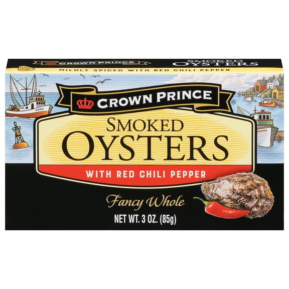 Crown Prince Smoked Oysters with Red Chili Pepper, 3 oz Can