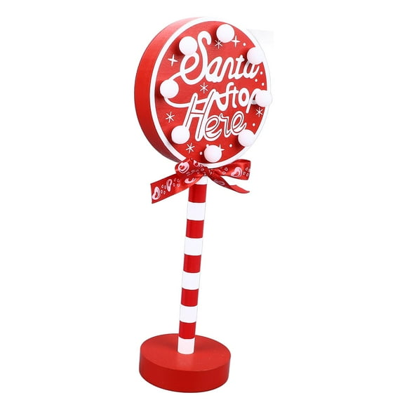 Christmas Decorations Sign Lights, Christmas Yard Christmas Stop Here Decor, Santa Stop Here Sign Lights for Christmas Party Patio Walkway Driveway Porch Holiday Decoration