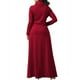 thumbnail image 5 of Vestidos largos de mujer con bolsillos y manga larga y lazo para fiesta de noche, 5 of 5