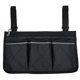 thumbnail image 3 of Bolsa lateral para silla de ruedas, bolsa impermeable para reposabrazos con organizadores de almacenamiento de línea brillante negro para andadores y andadores, 3 of 5