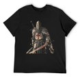 thumbnail image 3 of Knights Templar Sprightly Men's Cotton Short Sleeve HD Print Tee for Casual T-Shirt Crew Neck Top Black S, 3 of 7