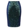 thumbnail image 4 of PrettyGuide Bodycon Knee Length Classic Skirt for Women Vintage High Waist Sequin Skirt Casual Dress Symphony Green, 4 of 7