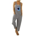 thumbnail image 1 of asdoklhq Womens Jumpsuits and Rompers,Casual Loose Jumpsuit Print Beach Style Sleeveless Slim Suspenders, 1 of 5