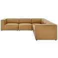 thumbnail image 3 of Sectional Sofa Set, Faux Vegan Leather, Tan, Modern Contemporary Urban Design, Living Lounge Room Hotel Lobby Hospitality, 3 of 10