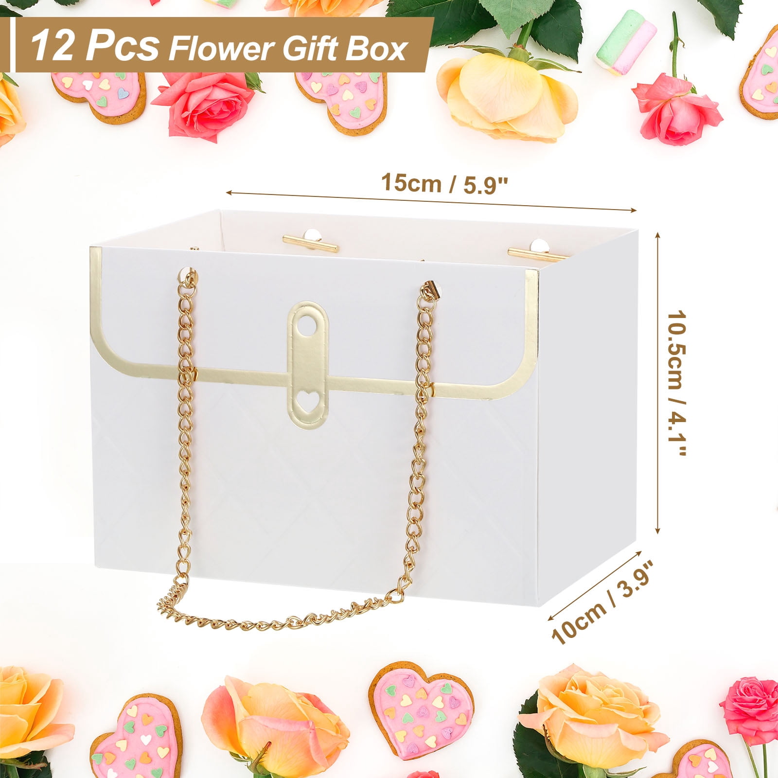 Unique Bargains Flower Gift Box Paper Bouquet Flowers Gift Wrap Bags White