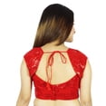 thumbnail image 2 of Designer Red Stitched Blouse Party Wear Dense Sequins Ready-Made Crop-Top, 2 of 3