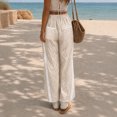 thumbnail image 4 of Women'S Printed Wide Leg Athletic Pants Elastic High Waist With Drawstring Loose Fit Striped Side Casual Joggers With Pockets, 4 of 6